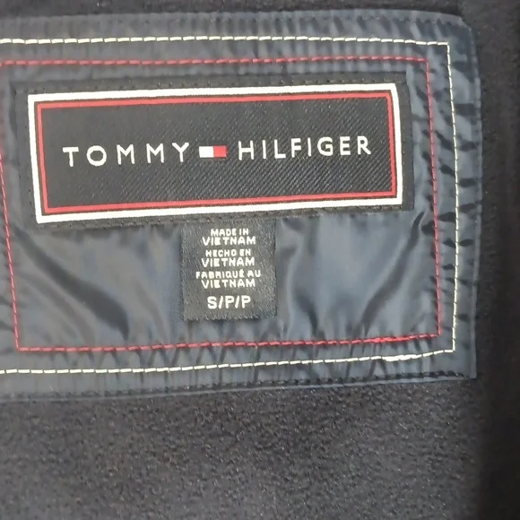 Tommy Hilfiger navyblue winter puffer Jacket small hooded full zipper unisex New - Picture 3 of 12